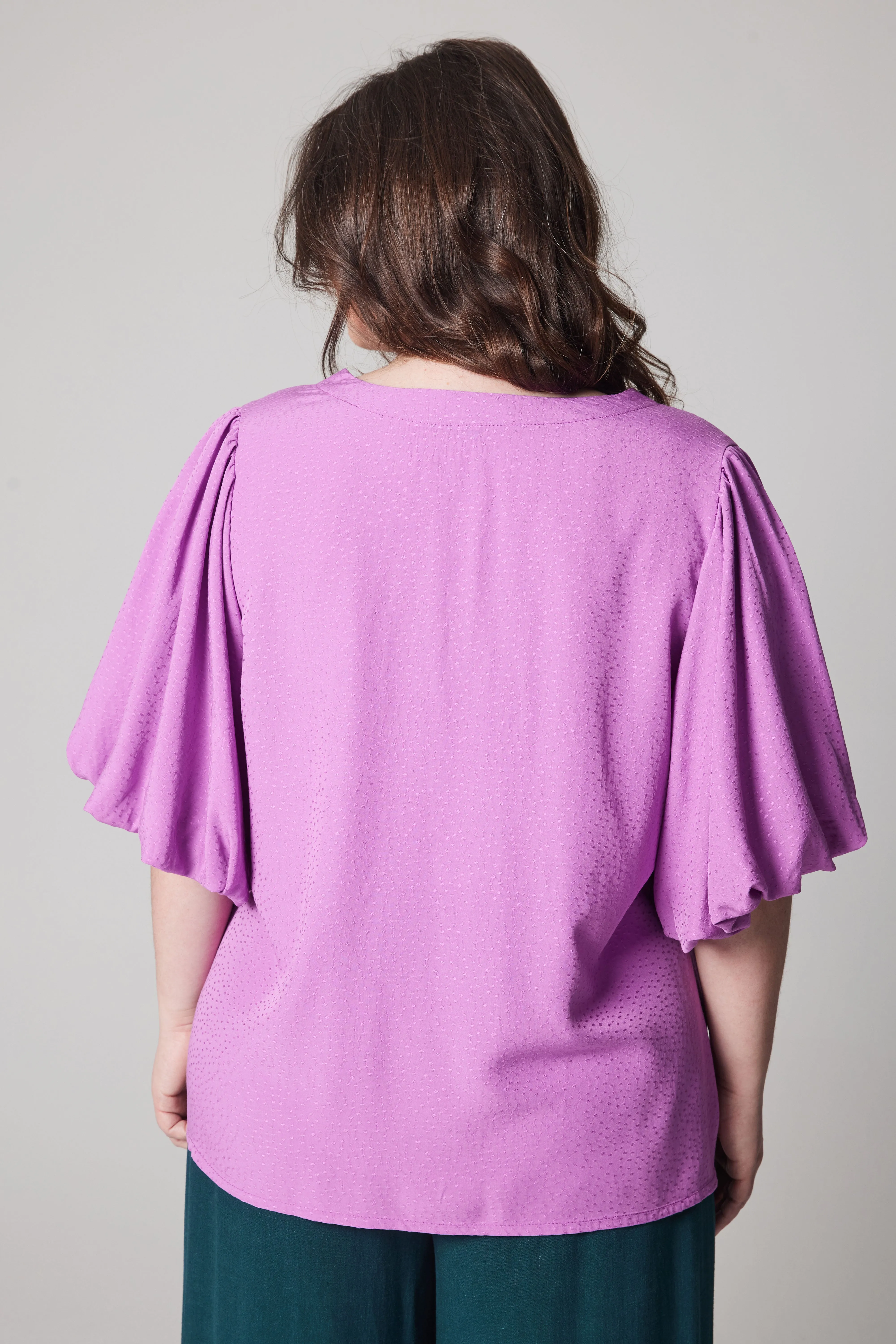 Dot Pattern Blouse - Orchid