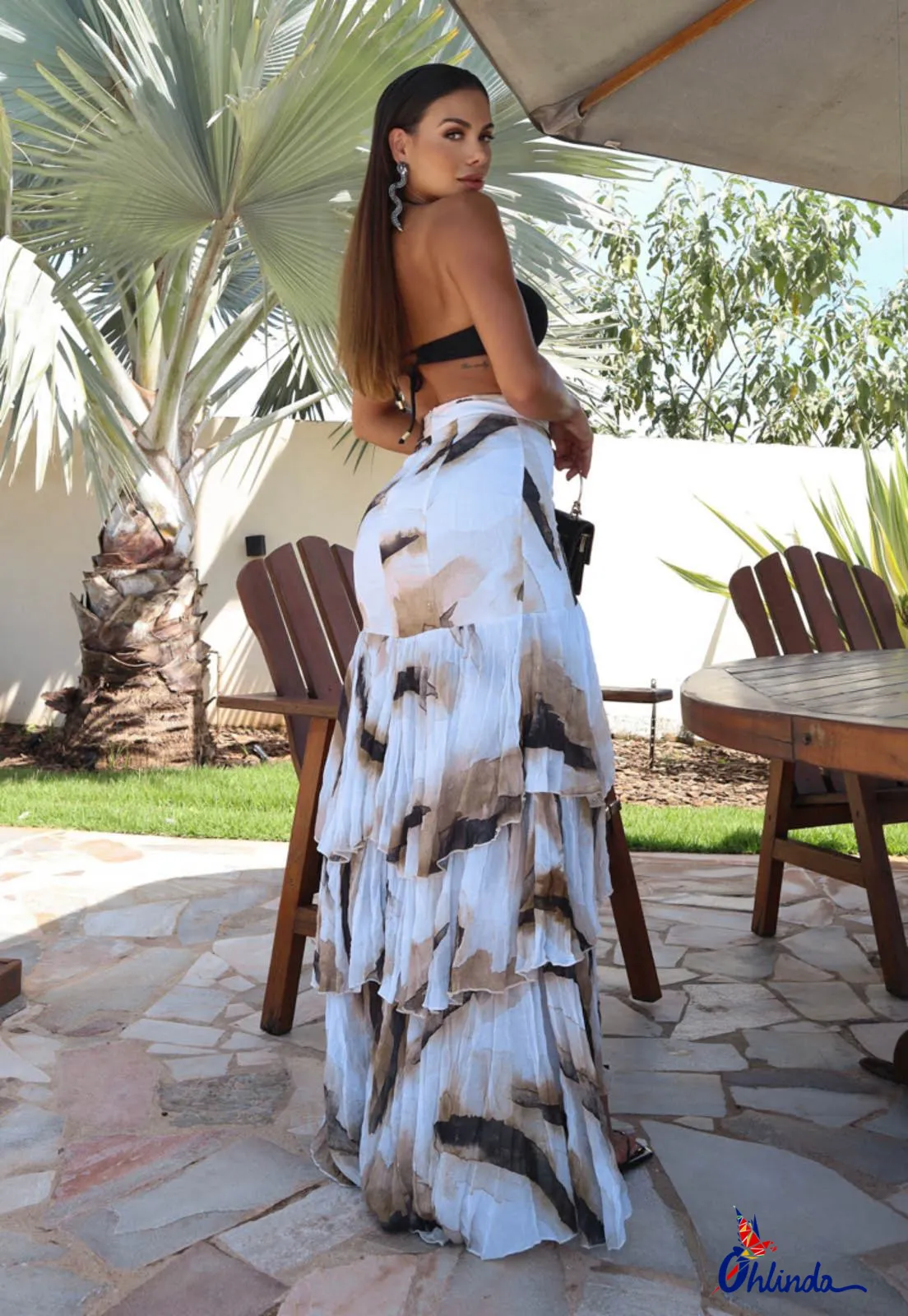 Elegant Ruffled Maxi Skirt