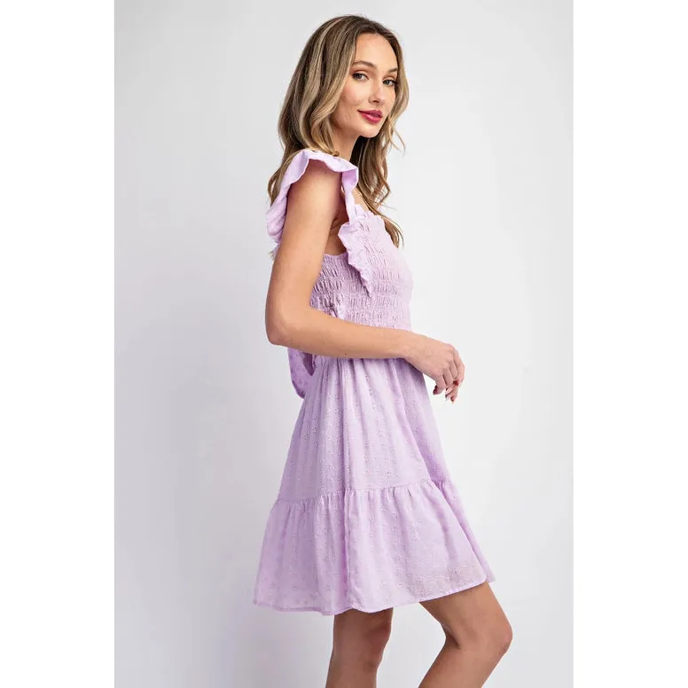 Evie Eyelet Ruffle Mini Dress