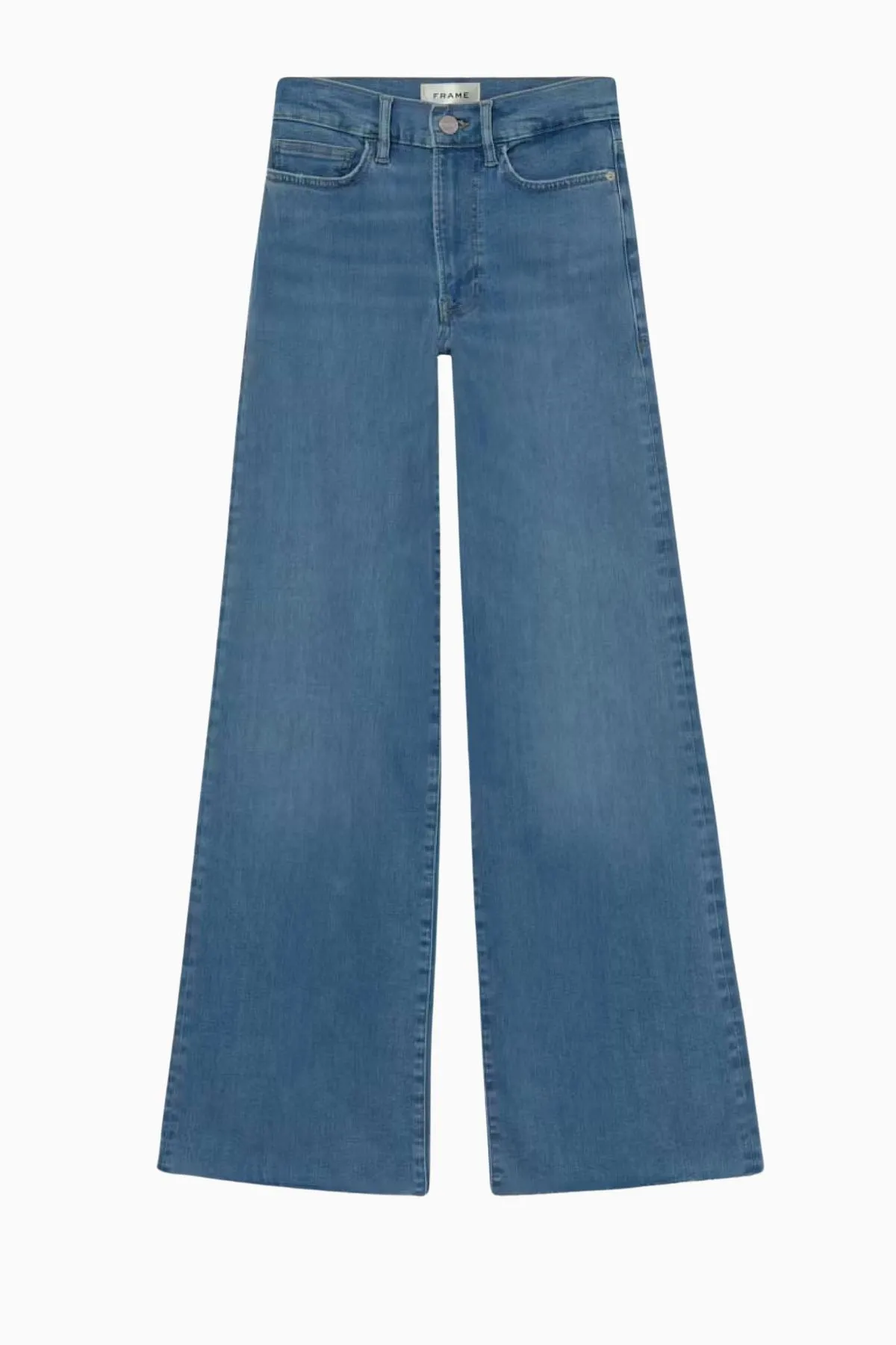 Frame Denim Le Slim Palazzo Raw Fray Jean - Clearwater