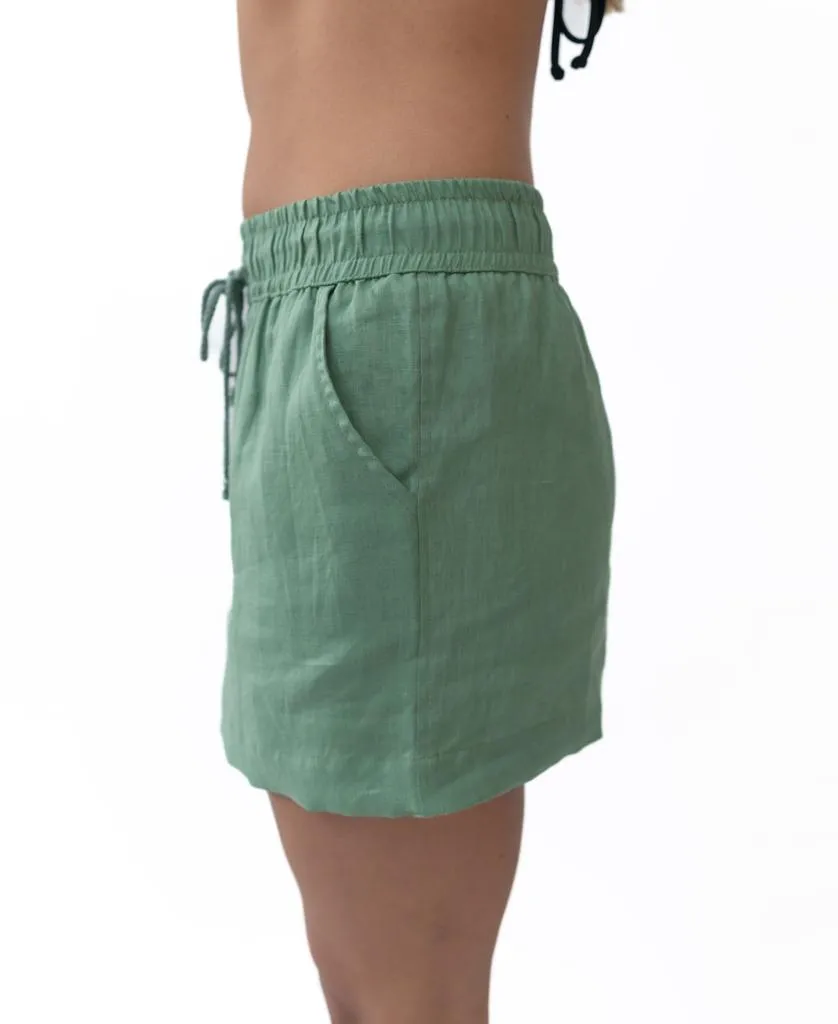 Gigi Linen Mini Skirt | Fern