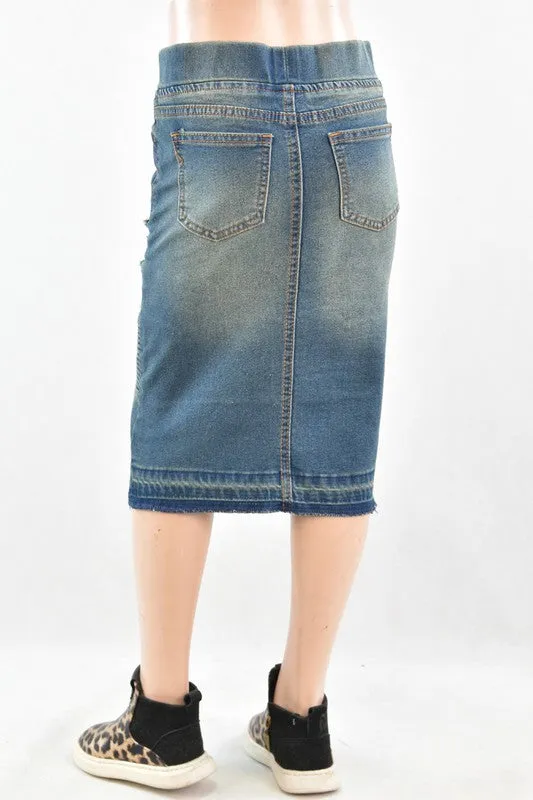 GIRLS Devyn Waistband Moto Denim in Vintage