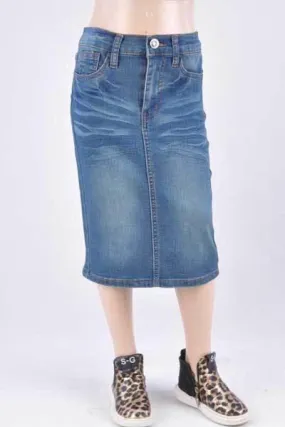 GIRLS Emily Wash Denim Skirt (Vintage)