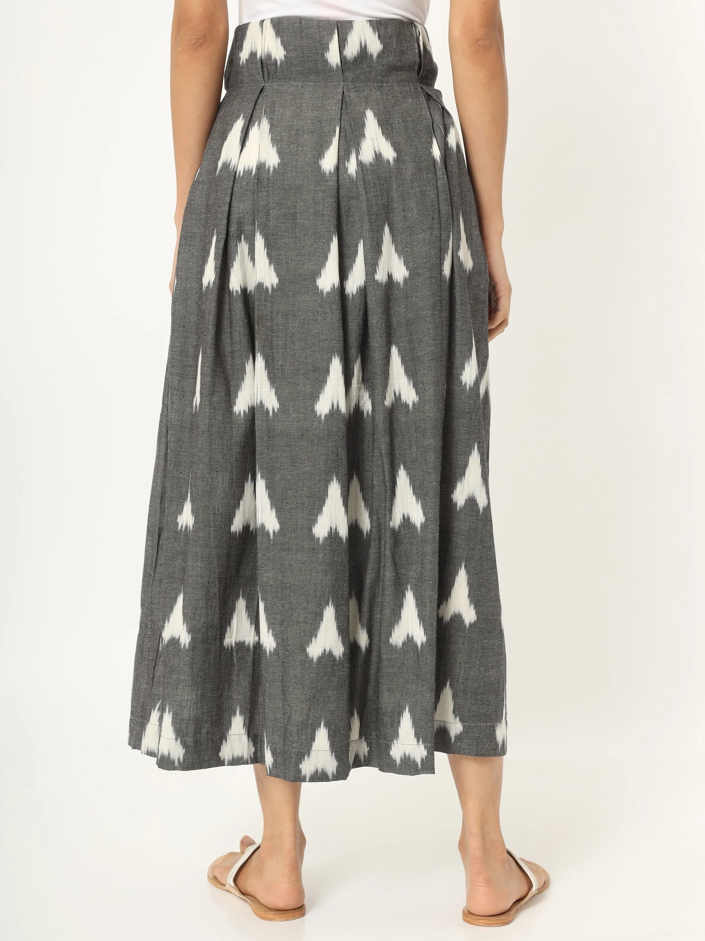 Grey Box Pleated Skirt