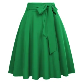 High Waisted A-Line Pocket Skirt Skate Skirt Flared Midi Skirt