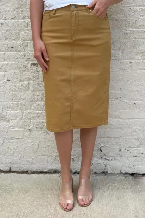 JDA Dk. Khaki Denim Skirt