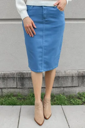 JDA Slate Blue Denim Skirt (FINAL SALE)