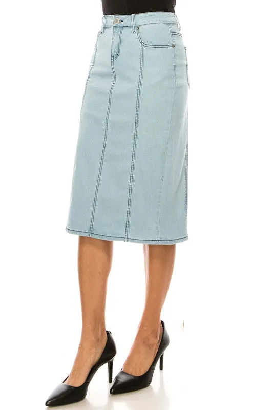 Jennifer Light Indigo Stretch Jean Skirt