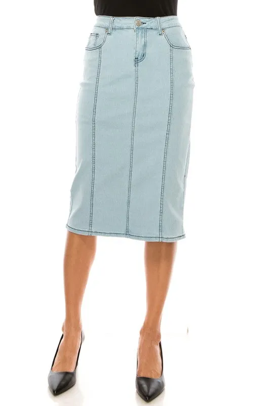 Jennifer Light Indigo Stretch Jean Skirt