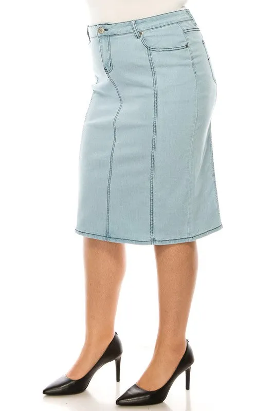 Jennifer Light Indigo Stretch Jean Skirt