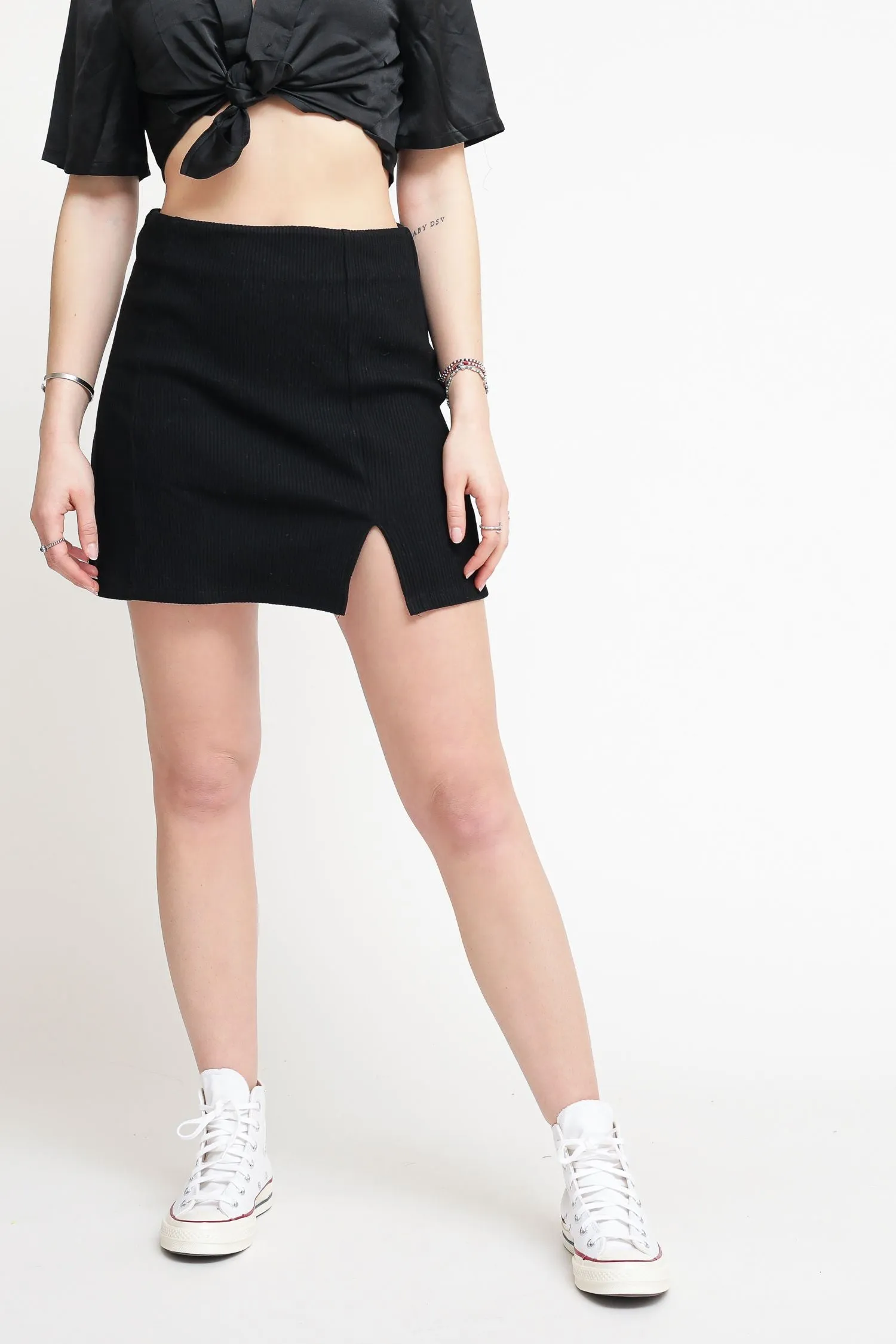 Ladies Skirt - Black Rib