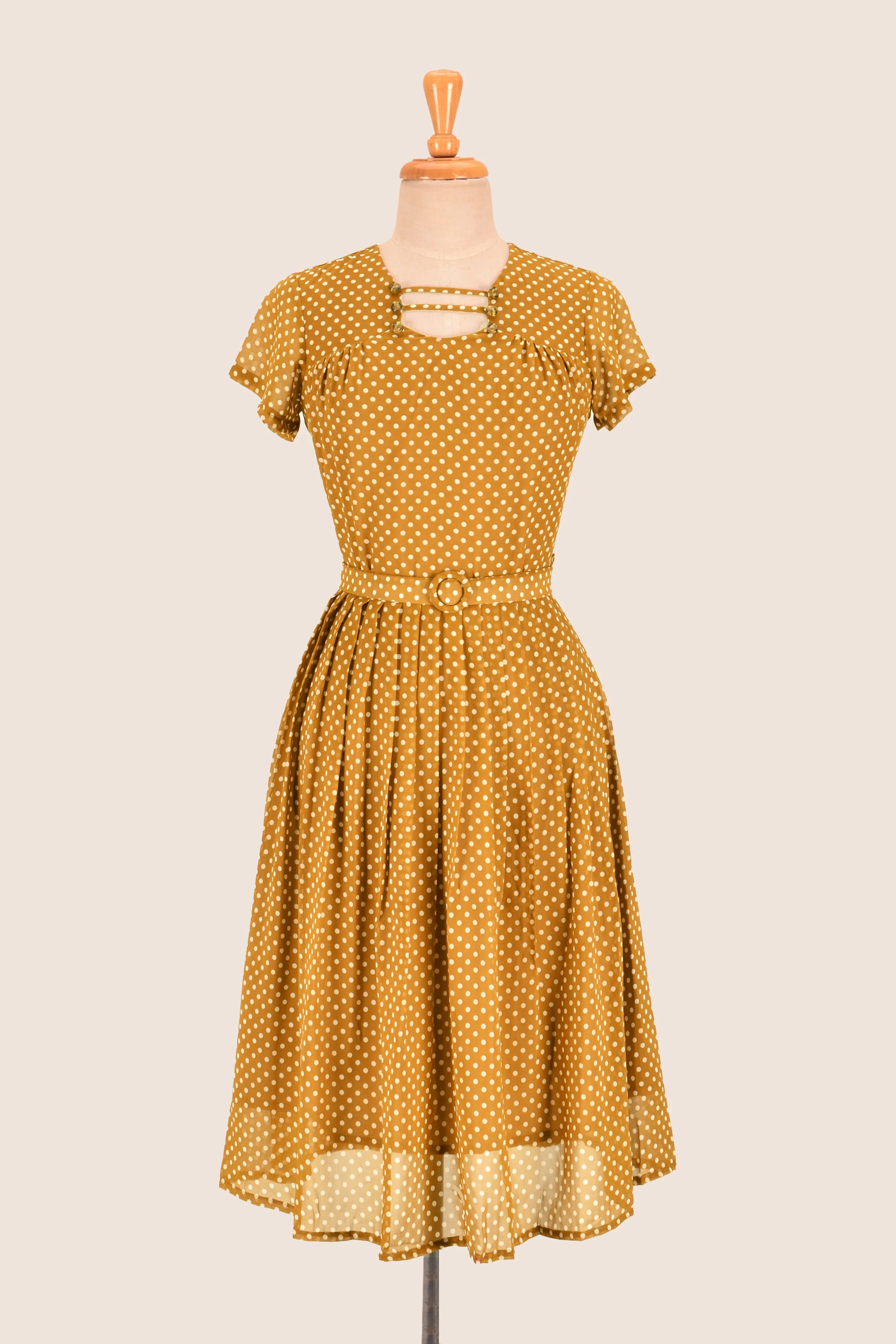 Lana Bronze & Cream Dots Dress