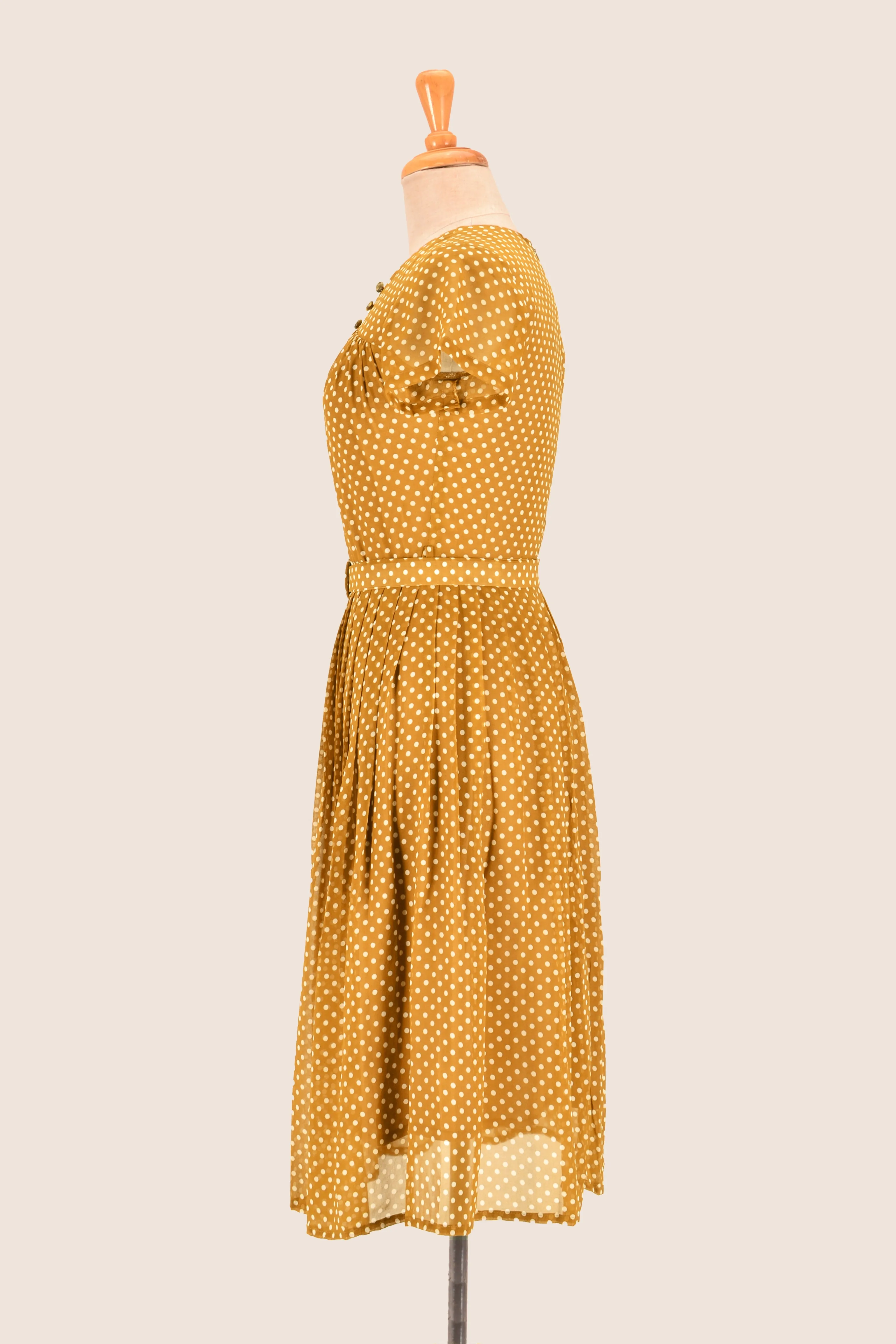 Lana Bronze & Cream Dots Dress