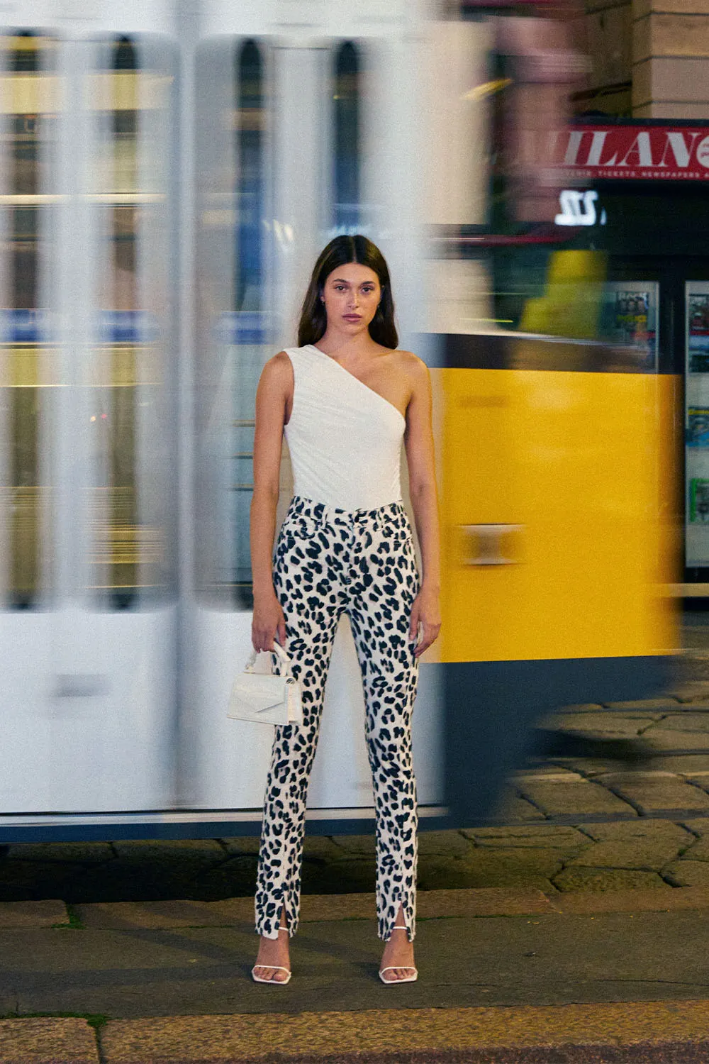 Lana Leopard Split Jean | Final Sale - Leopard