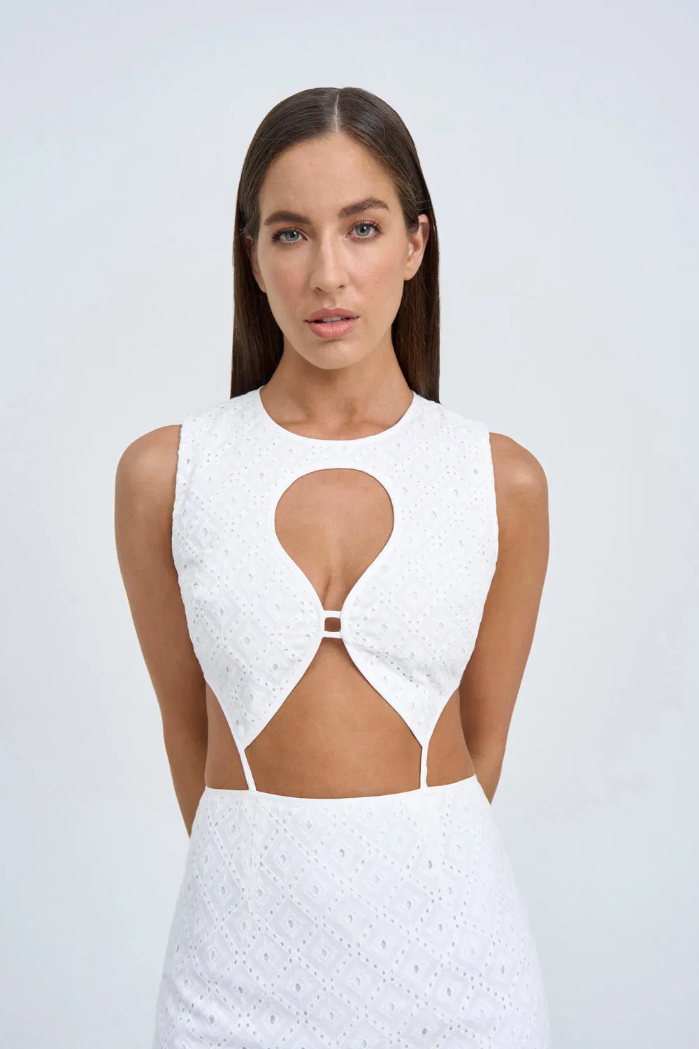 Lennon Anglaise Mini Dress | Final Sale  - Ivory