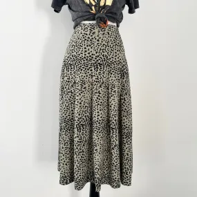 Leopard Midi Skirt - Sage