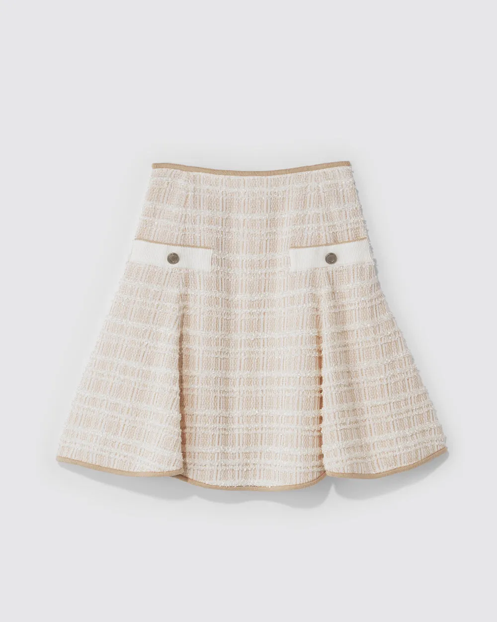 Linen Beige Kagura Knit Skirt