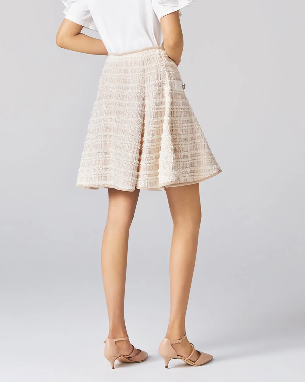 Linen Beige Kagura Knit Skirt