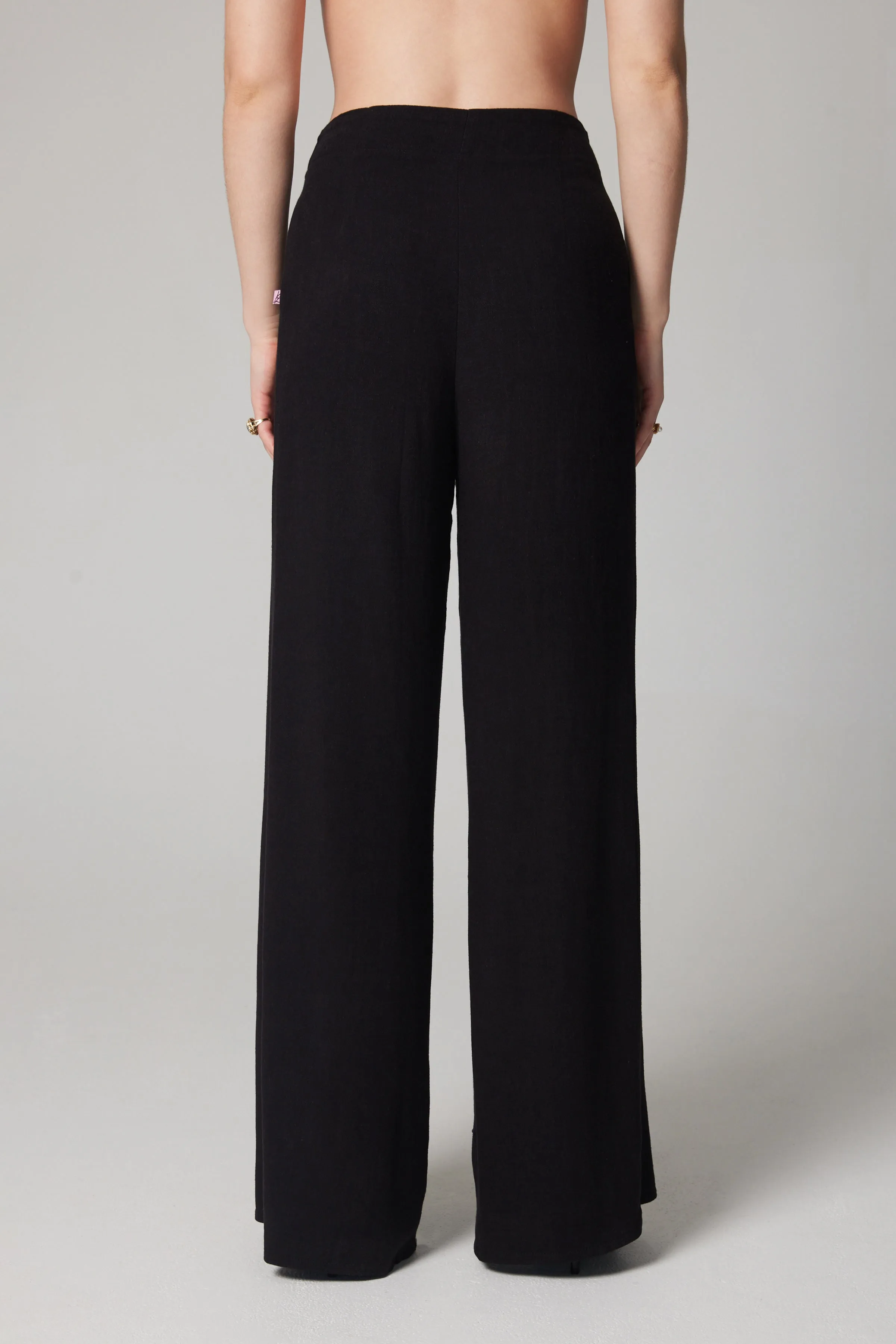 Linen Palazzo Pant - Black