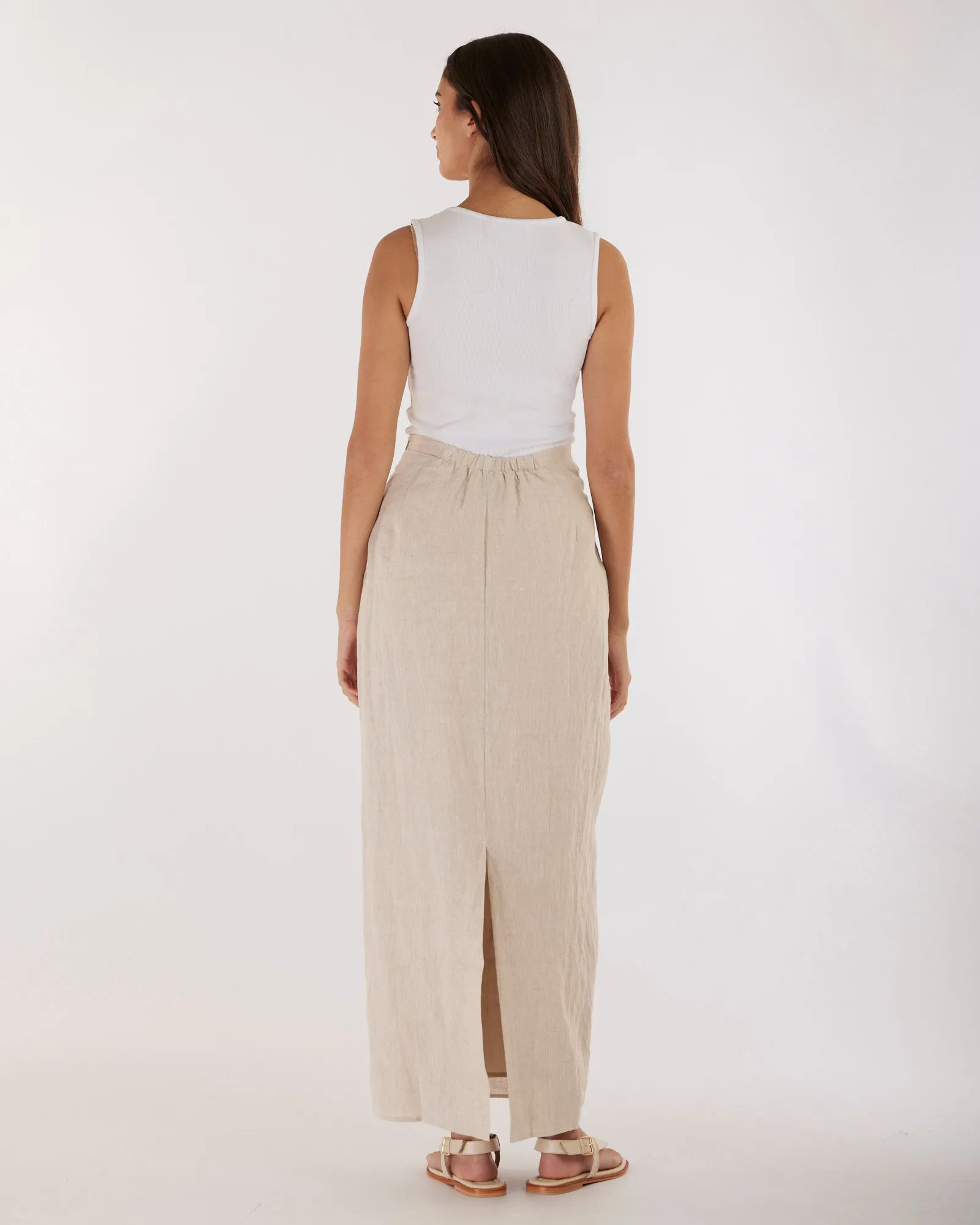 Mabel Linen Skirt - Natural