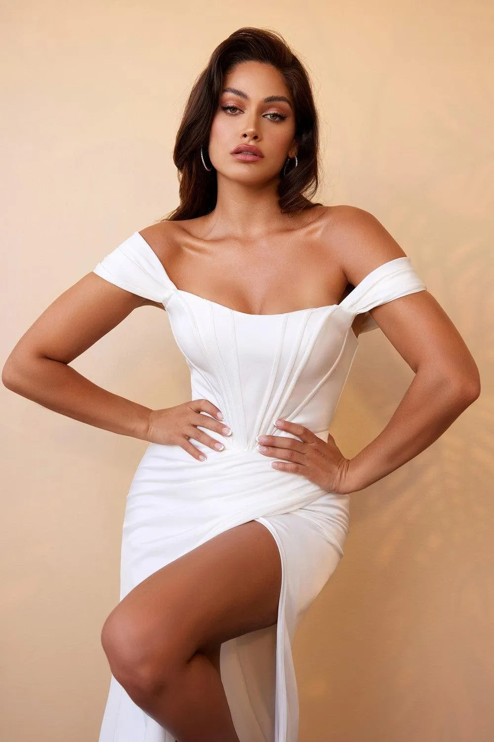 Malina Corset Gown - White