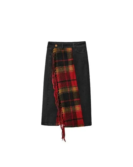 Plaid multi wrap  Skirt