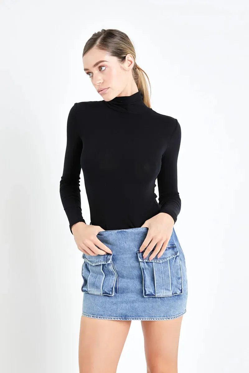 Pocket Denim Mini Skirt