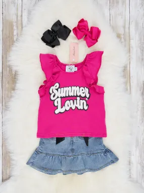 "Summer Lovin" Ruffle Denim Outfit