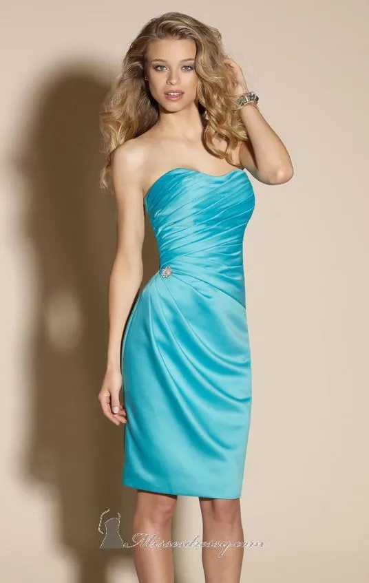 SALE Short Satin Strapless Dress Size 16 Style 174