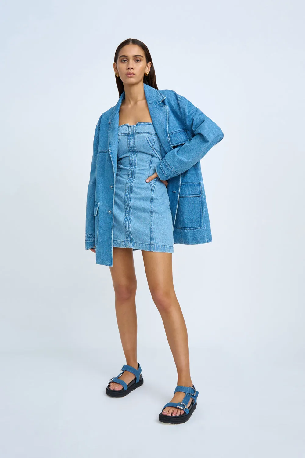 Vivienne Denim Mini Dress | Final Sale - Blue Wash